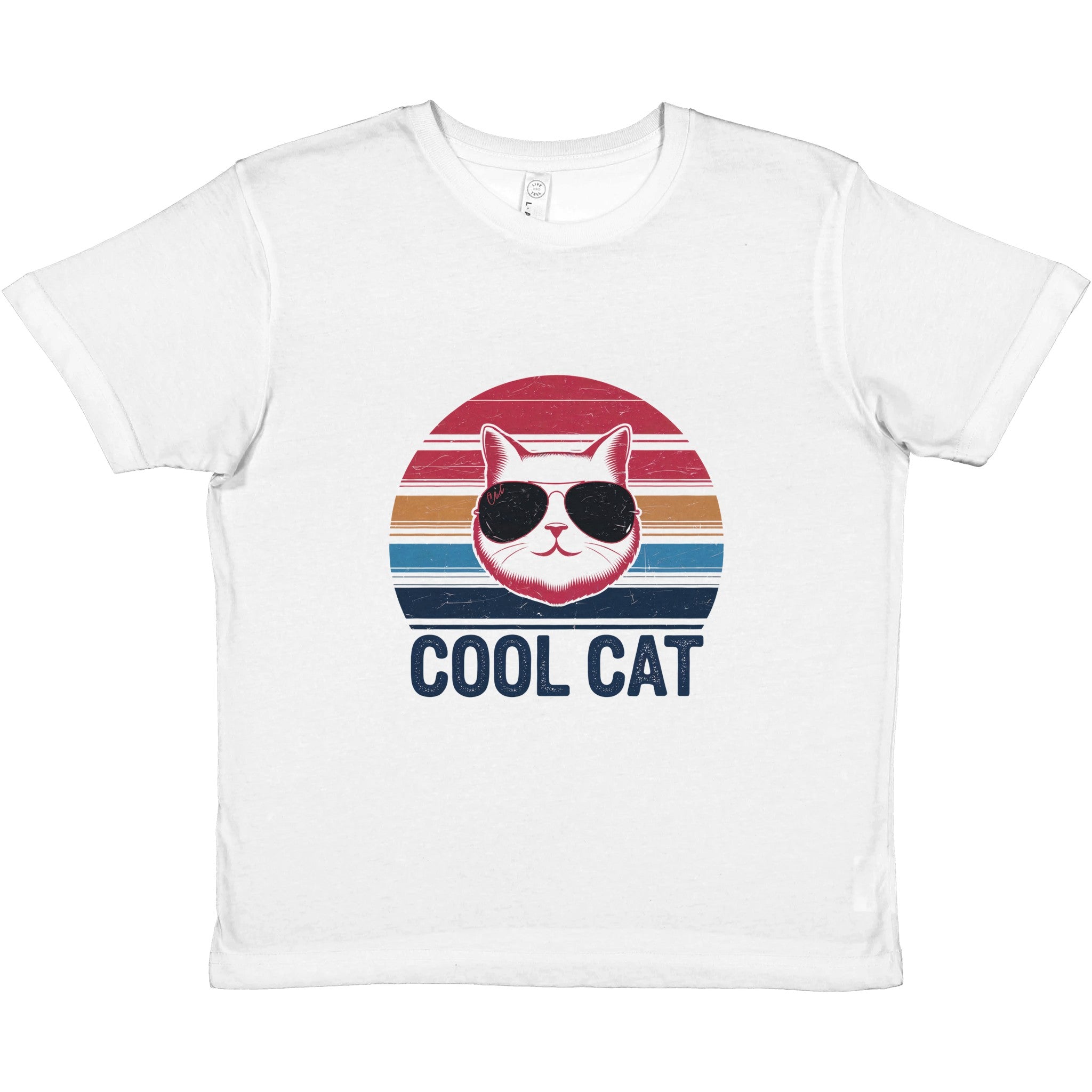 Cool Cat 2 Premium Kids Crewneck T shirt White XS